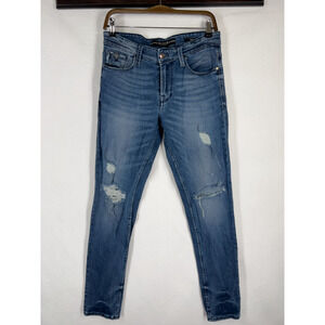 Guess Slim Tapered Skinny Retro Distressed Denim Womens Pants Size 30X32